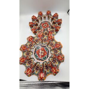 Set of 2 Prepara Taco Carousel Melamine Plates Talavera Floral Serving Platters